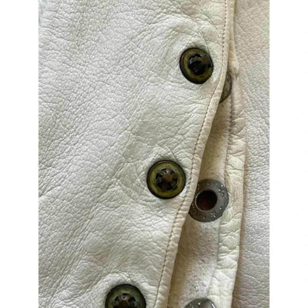 Vintage French White Kid Leather Elbow Length Opera Gloves Pearl Buttons XS